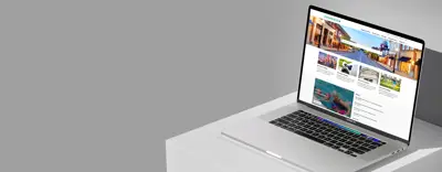 Laptop with evergreen theme