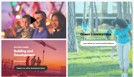 example of windows component with three images overlayed with text
