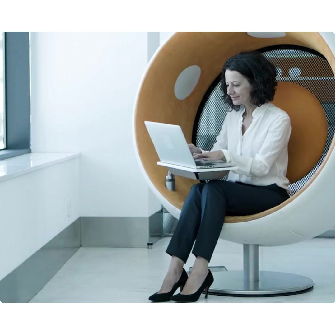 Woman working on her computer