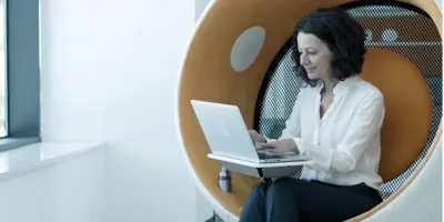 Woman working on her computer