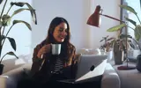Woman working on laptop